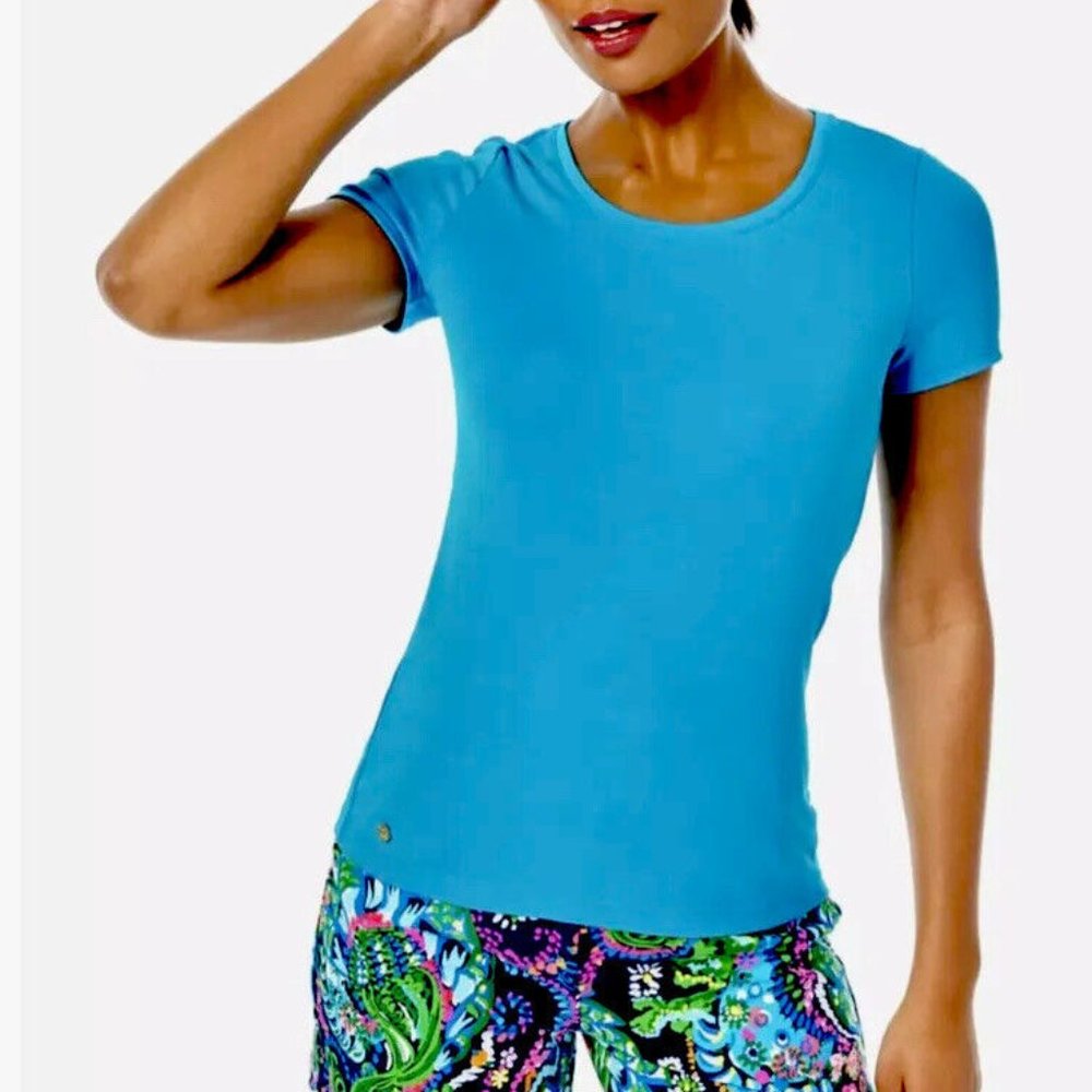 NWT Lilly Pulitzer Halee Top Turquoise Shore XXL